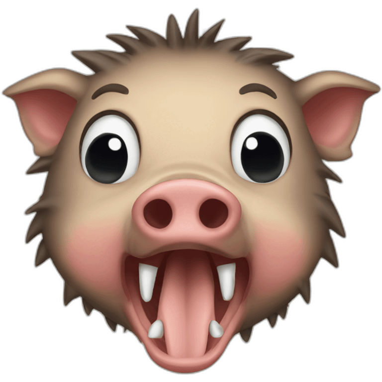 Wild boar crying emoji