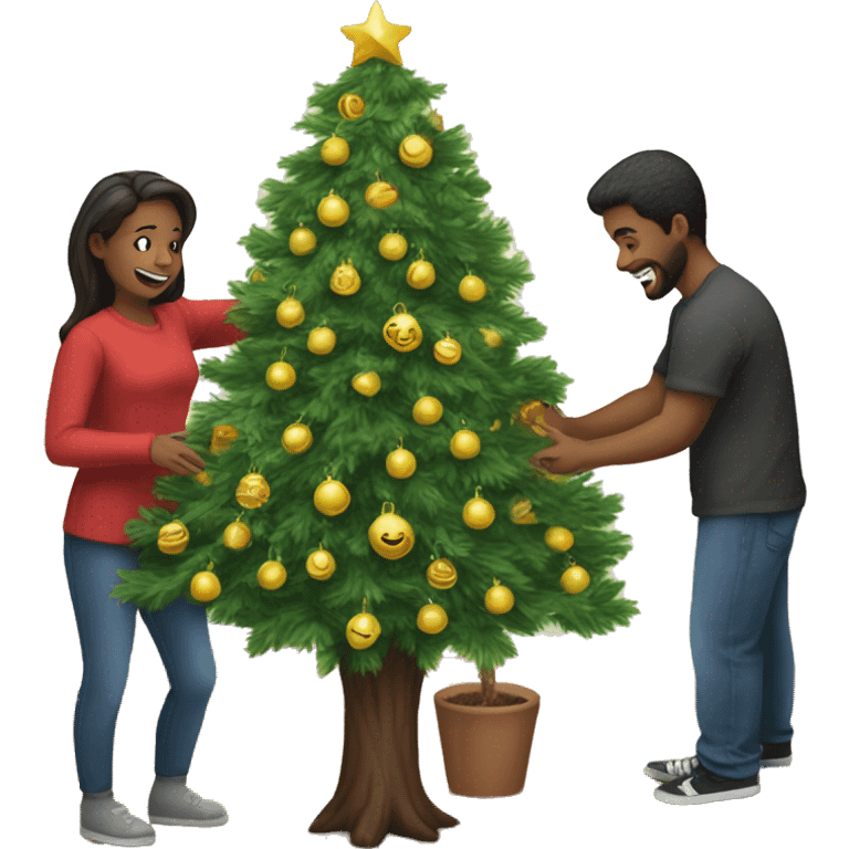 Man decorating Christina’s tree emoji