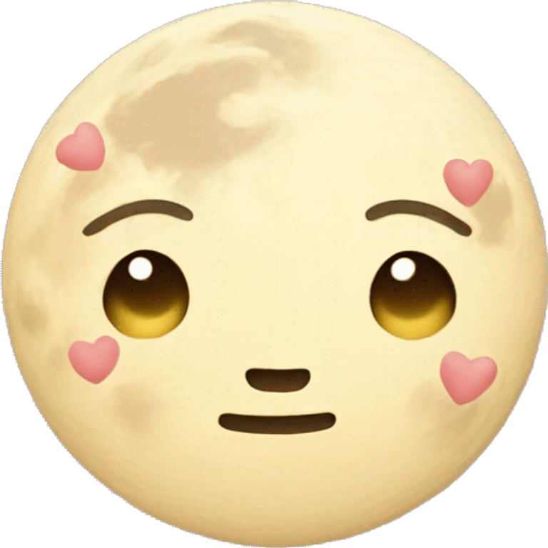 Moon with little hearts around it  emoji