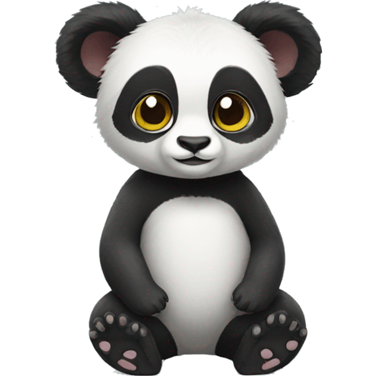 Cute panda-lemur-hybrid full body emoji