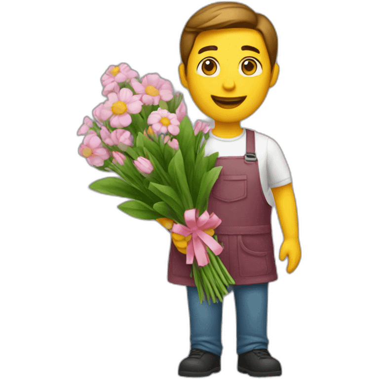 Florist with flowers emoji