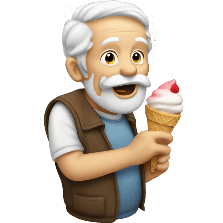 old man licking a icecream cone emoji