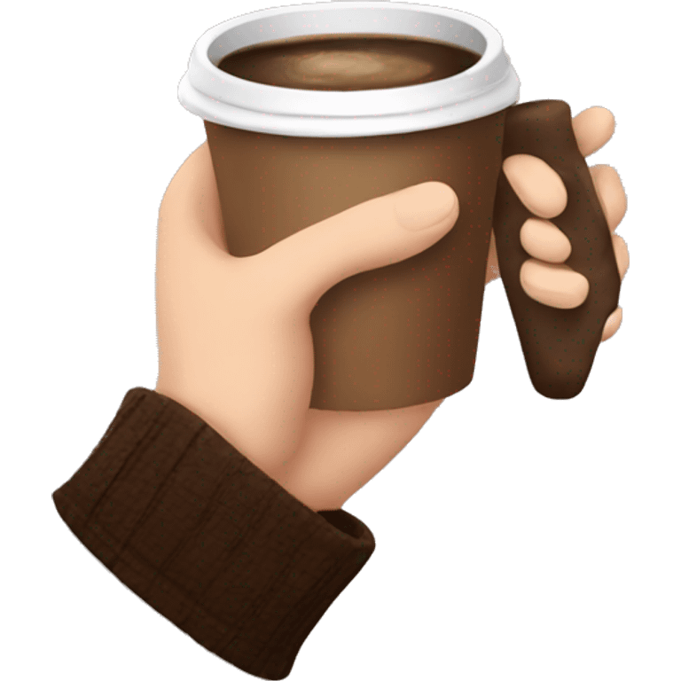 Hand hold coffee emoji