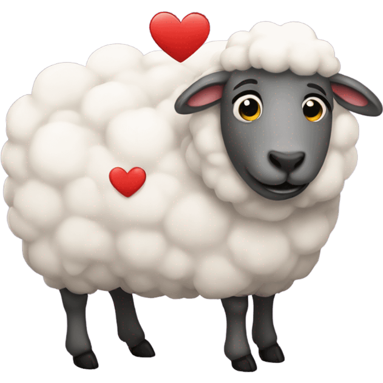 Sheep being in love emoji