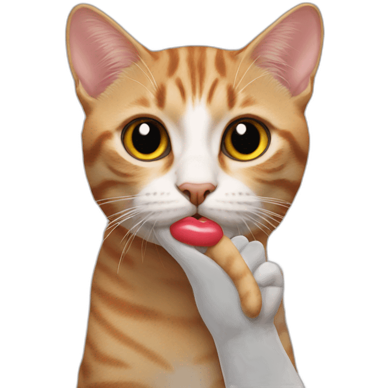 Cat lips finger emoji