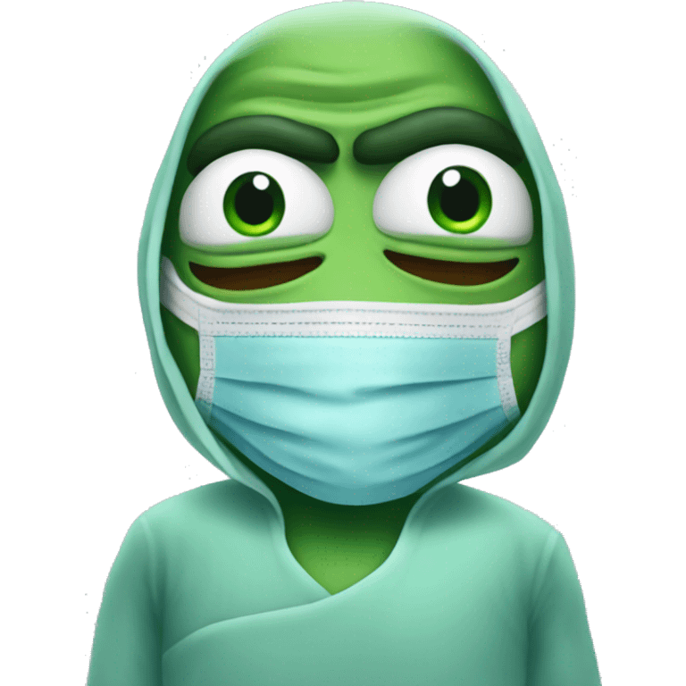 Pepe wearing surgery suit emoji