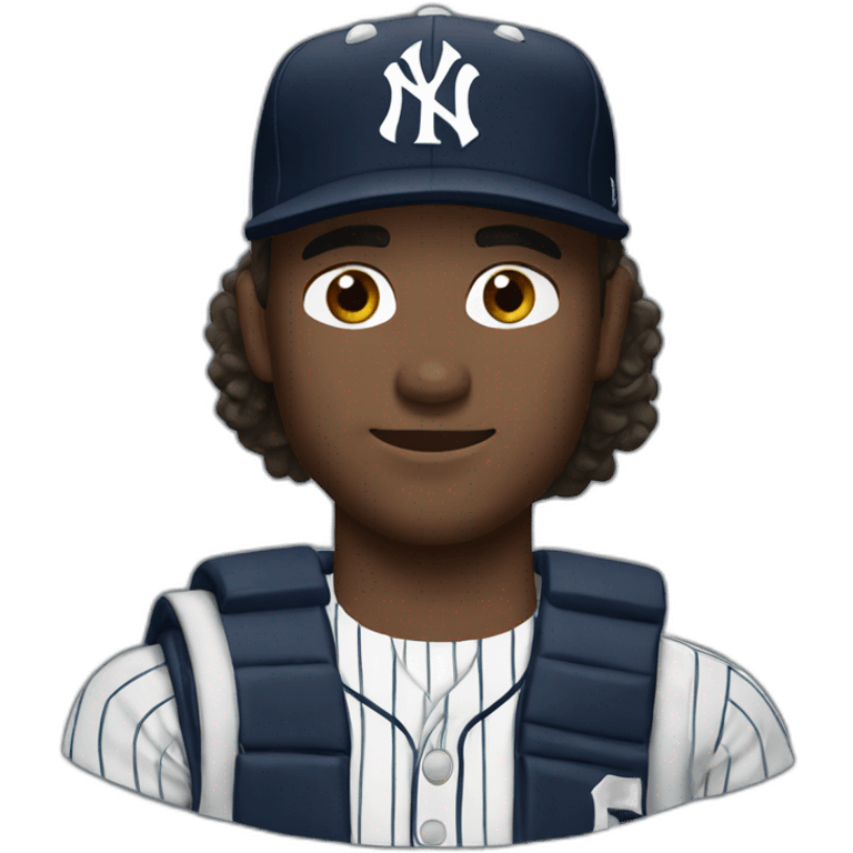 Yankees hat brown hair man emoji