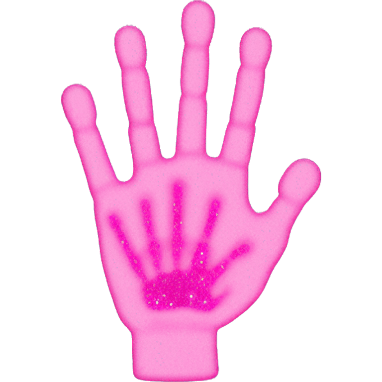 Pink hand xray with glitter  emoji