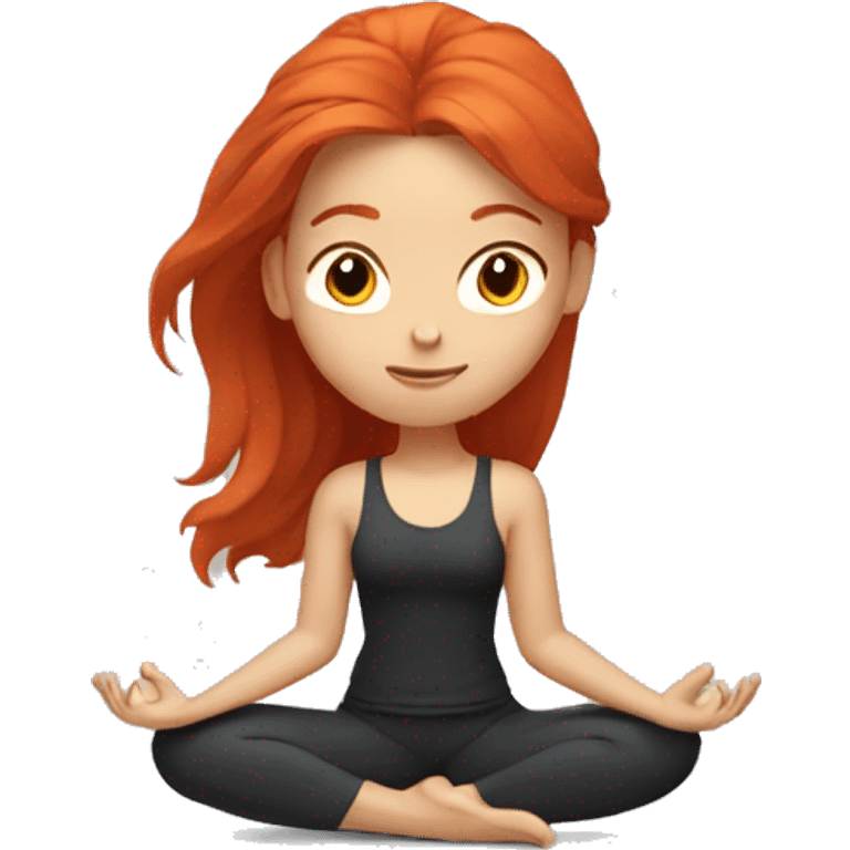 red hair girl yoga pose emoji