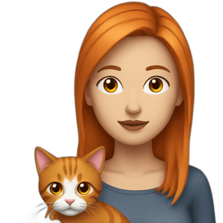 woman-with-brown-hair-with-orange-cat emoji