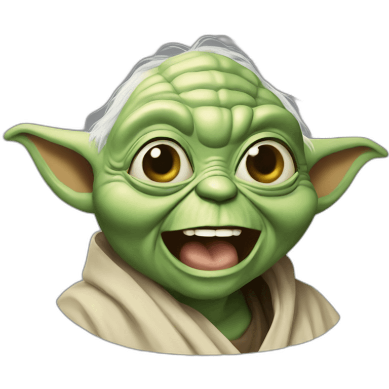 Master yoda laughs hysterically loudly emoji