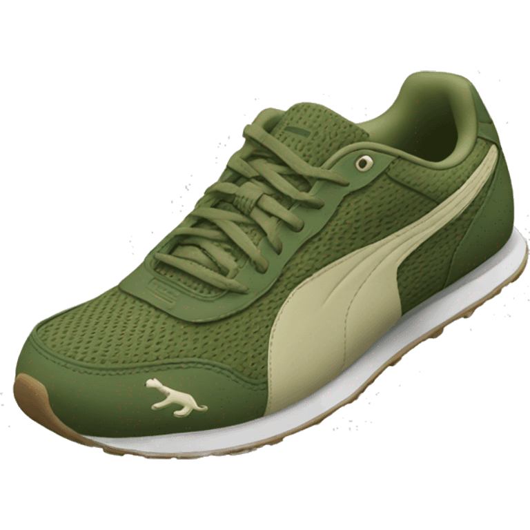 Olive green puma running shoe emoji