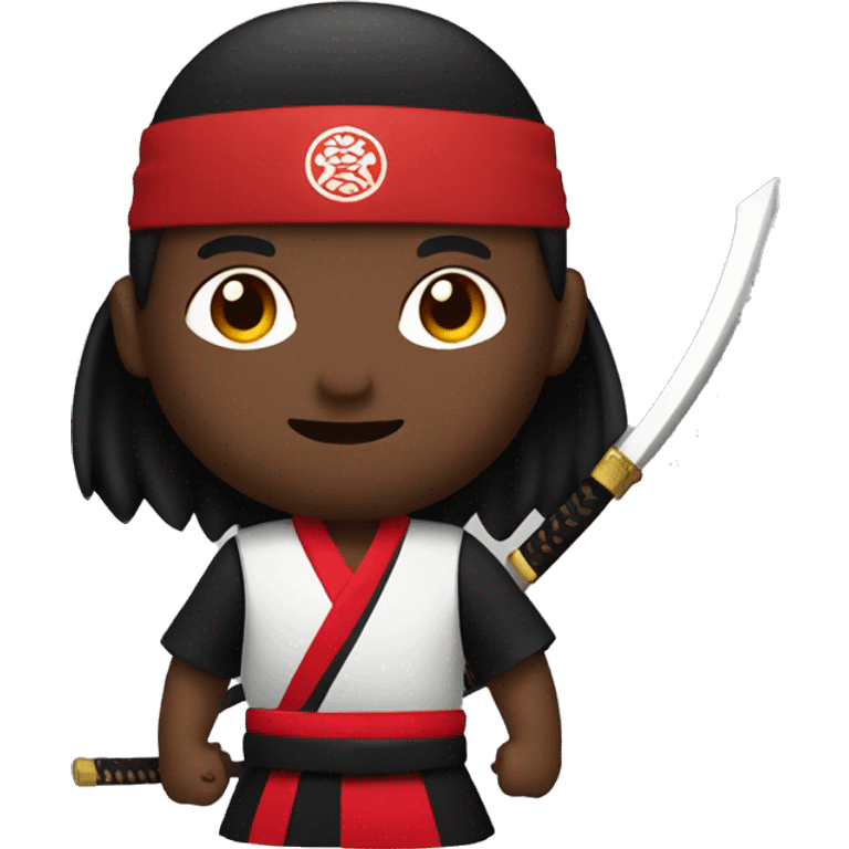 Red & Black Medium Dark Skin Tone Samurai emoji