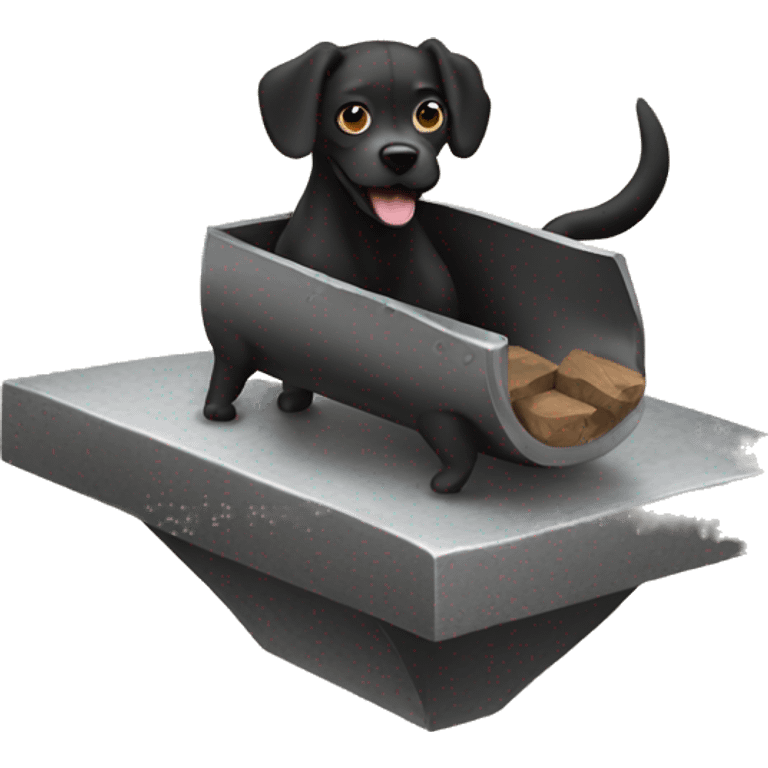 Anvil with dog jumping over emoji