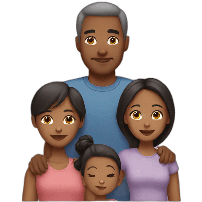 Mixed race family emoji