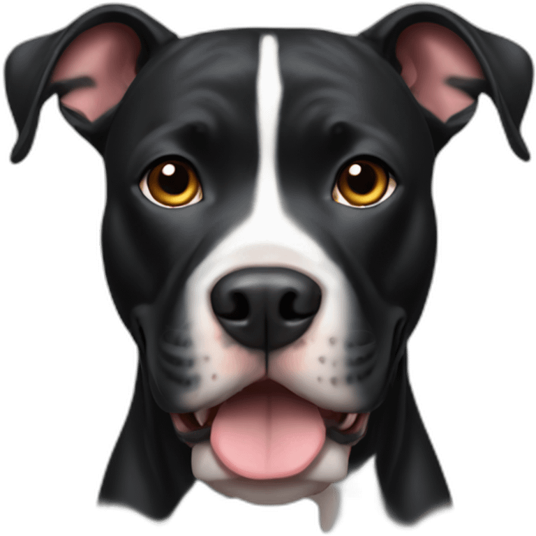 black pitbull with crooked ears emoji