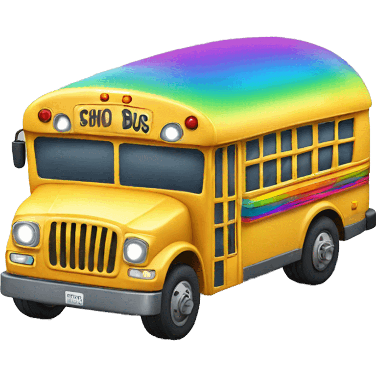 rainbow school bus emoji