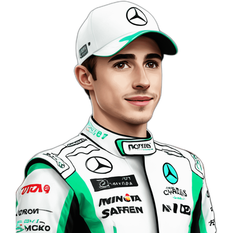 Charles leclerc in mercedes latest race suit emoji