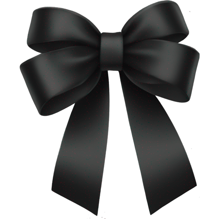 Thin ribbon black color bow emoji