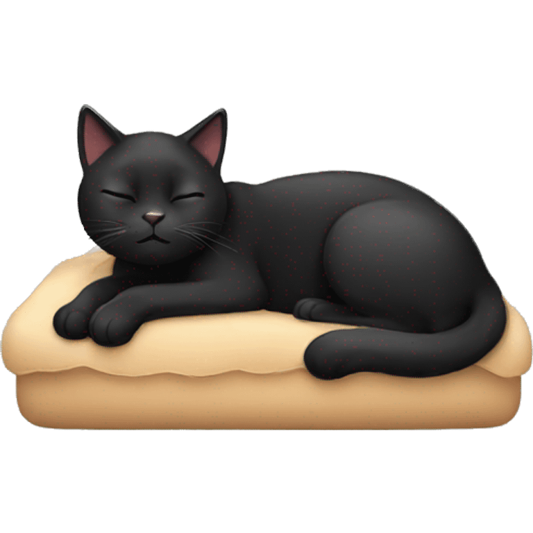 Sleepy black female cat emoji