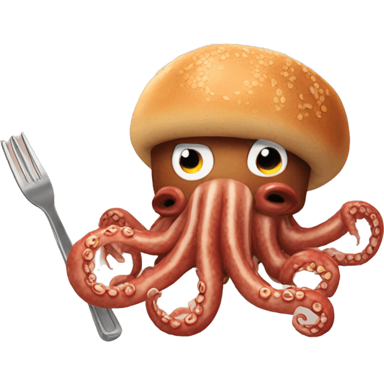 Pulpo comiendo un kebab emoji