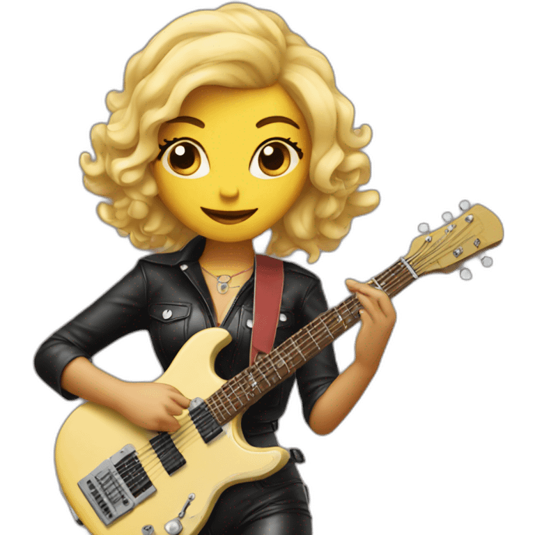 Latex girl with guitar emoji