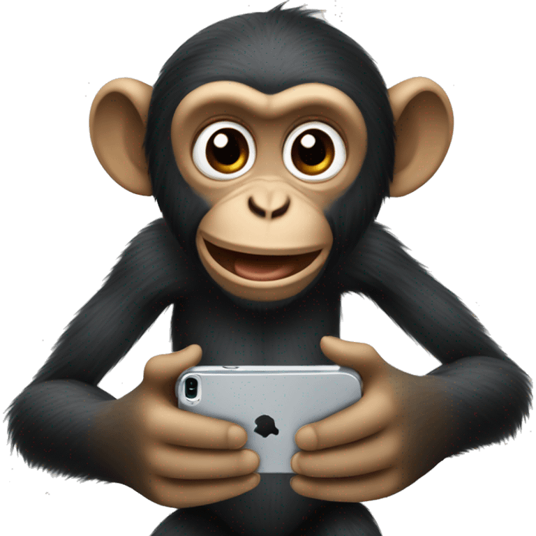 Monkey playing with iPhone  emoji