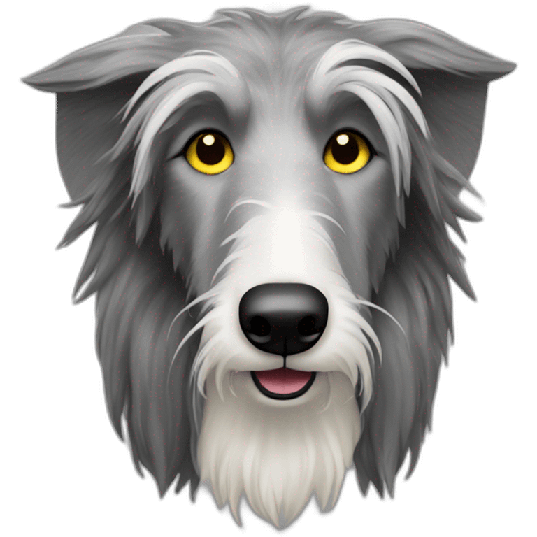 Scottish deerhound with yellow fur, black eyes, white nose emoji