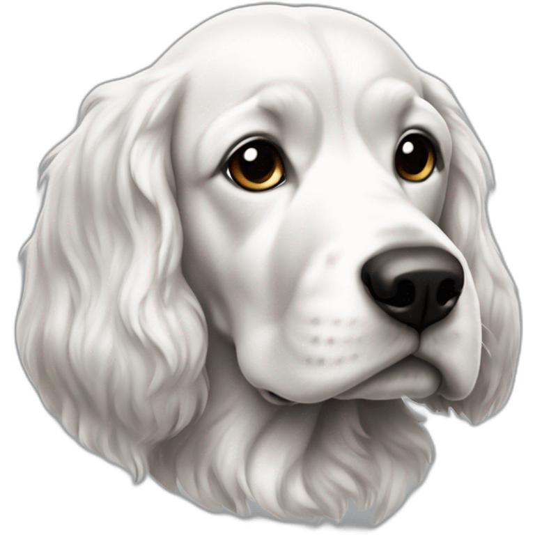 un perro cocker blanco y negro emoji