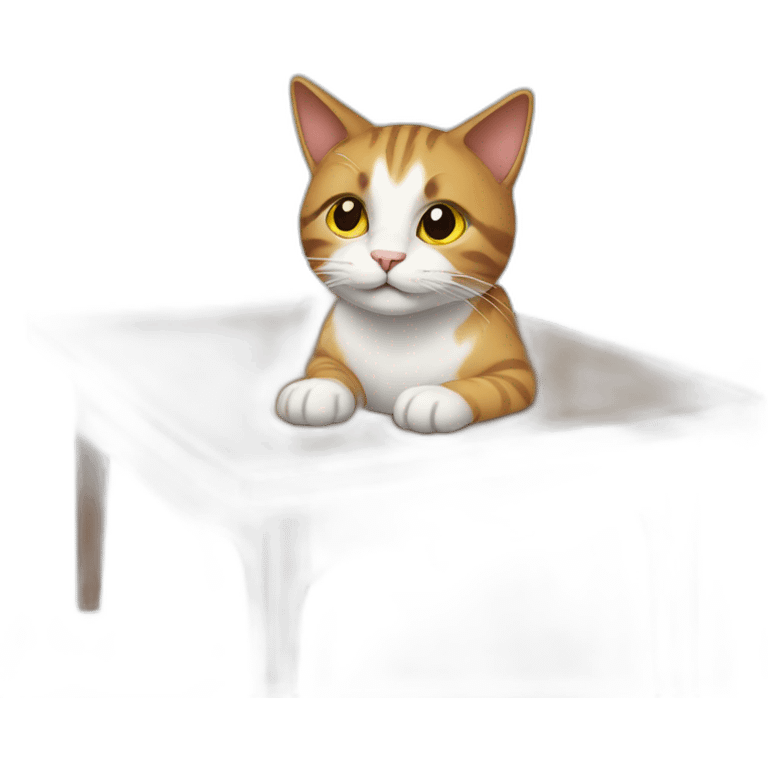 Cat on table  emoji