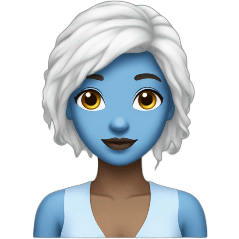 Vanessa Carlysle blue skin and white hair color emoji