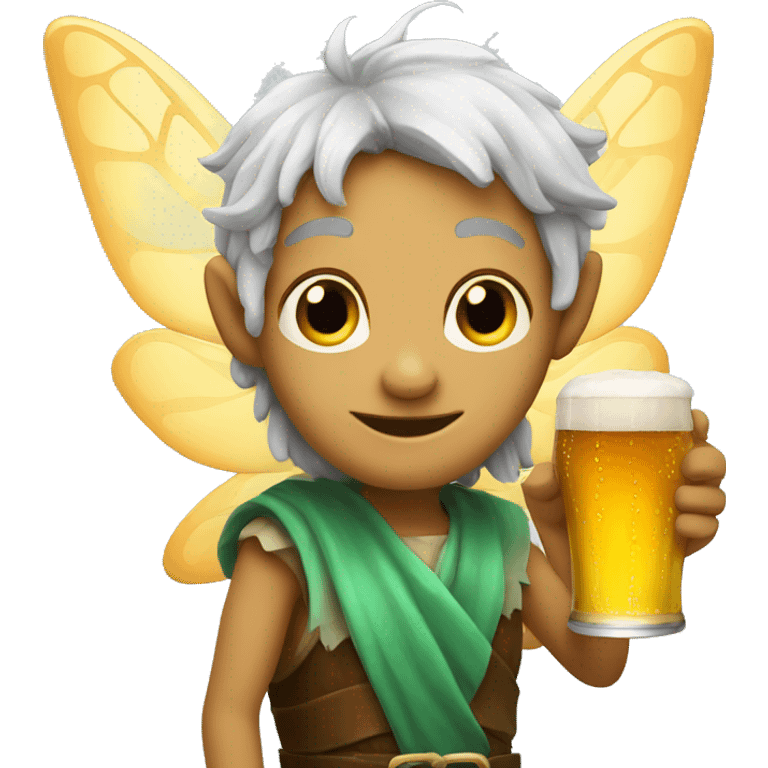 Fairy with beer emoji