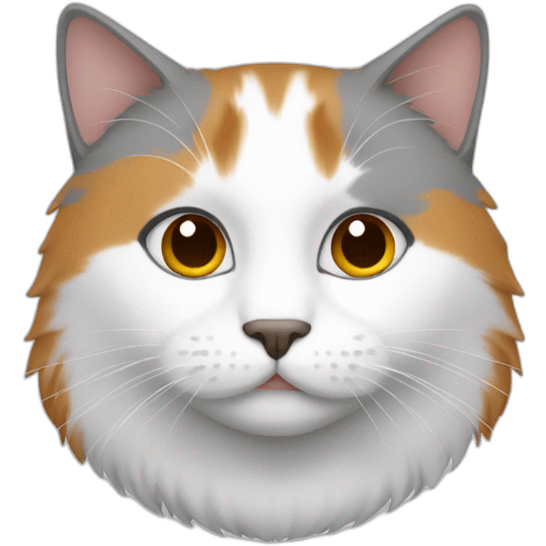 White grey and ginger cat emoji