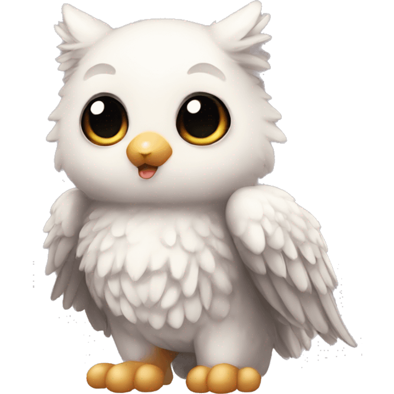 shy cute kawaii winged animal hybrid full body emoji