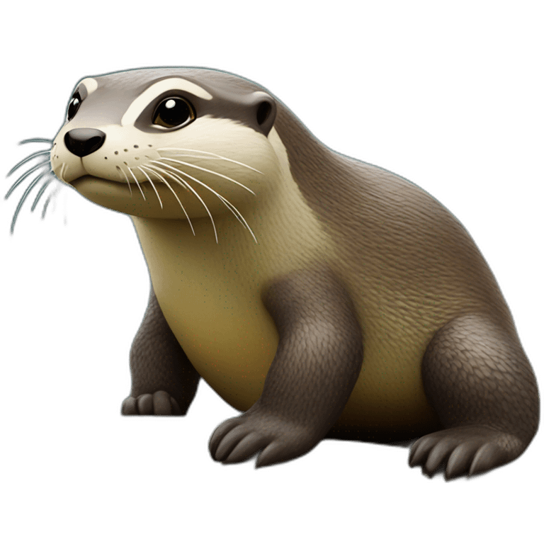 Un loutre sur une tortue emoji