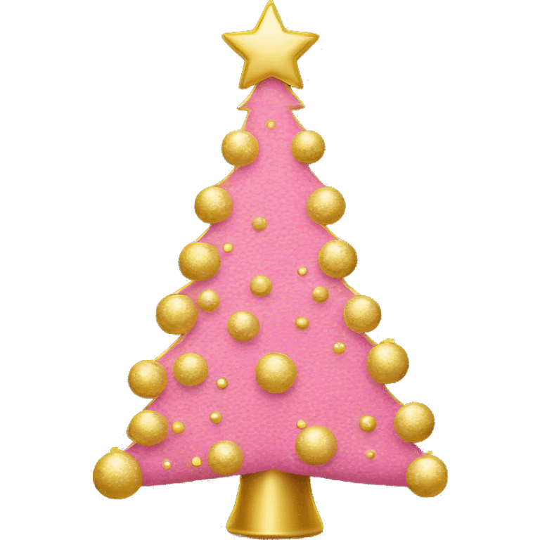 Pink and gold Christmas tree emoji