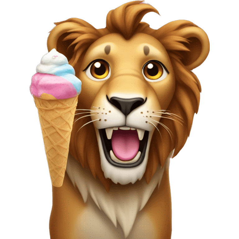 Lion with ice cream  emoji