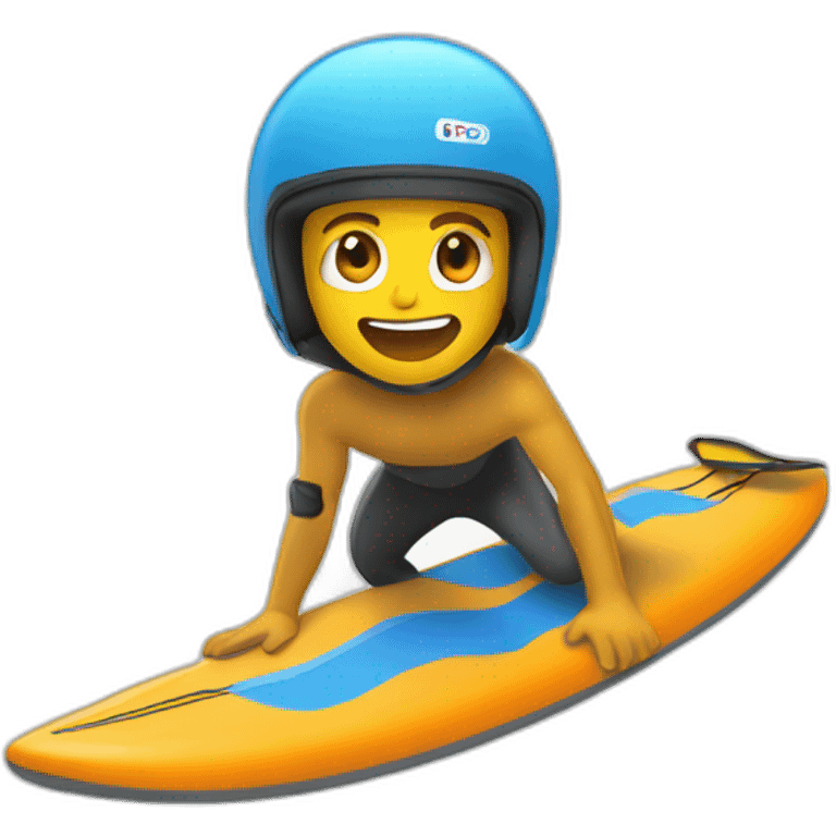 Un surfeur dans un tube emoji