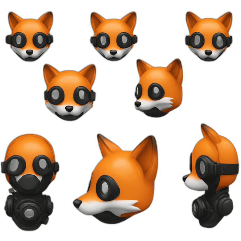 fox in black rubber shiny diving suit emoji