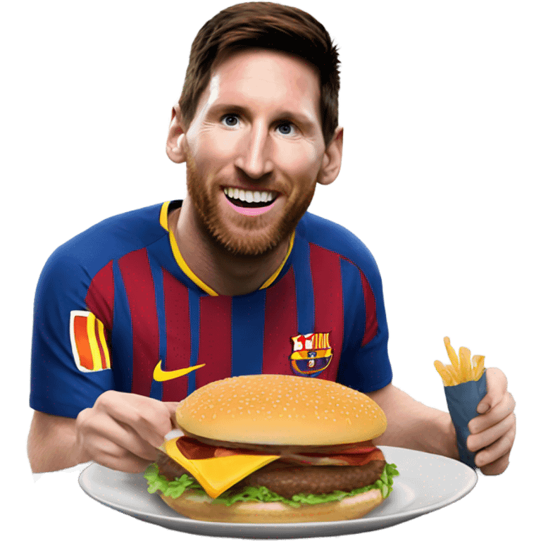 Messi eating burger  emoji