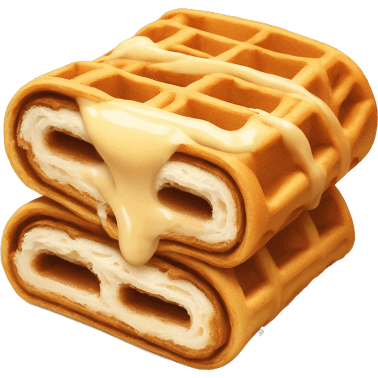 dessert waffle roll with only brown condensed milk inside it emoji