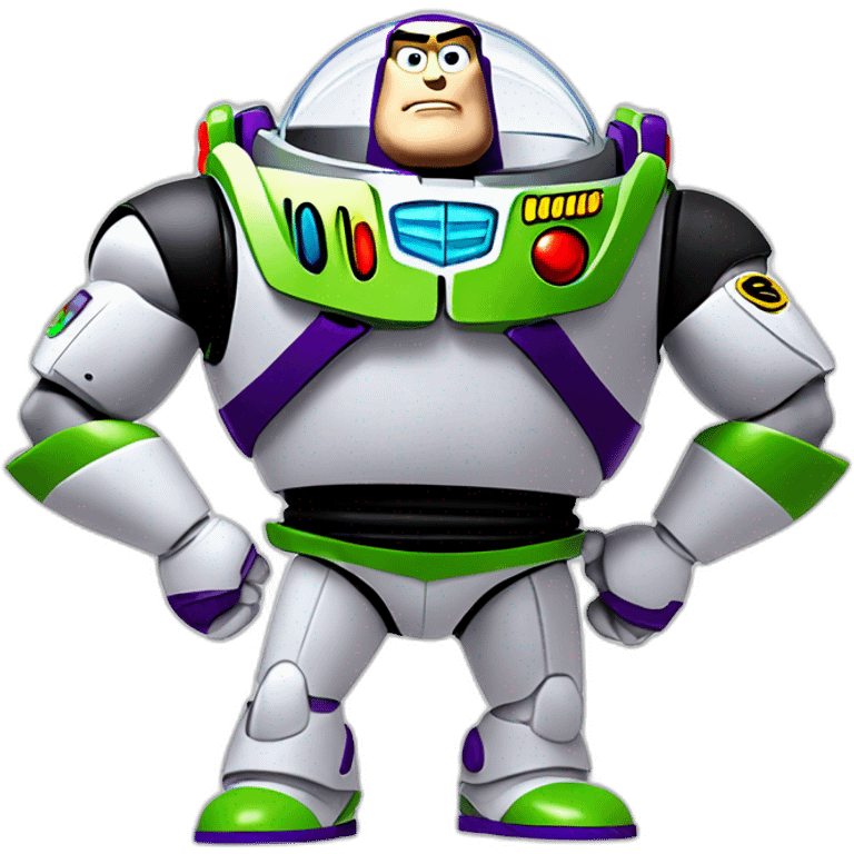 Buzz lightyear with jewelry and designer clothes looking gangster emoji