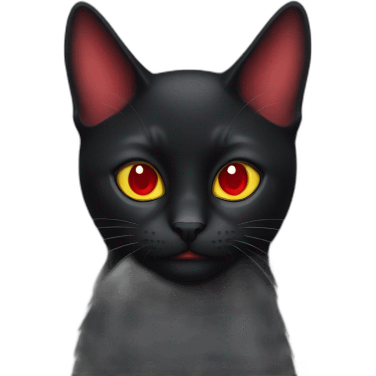 black cat red eyes emoji