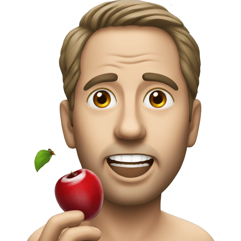 guy eating cherry emoji