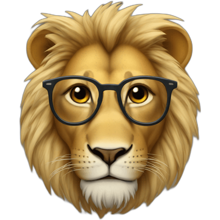 Lion with glasses emoji