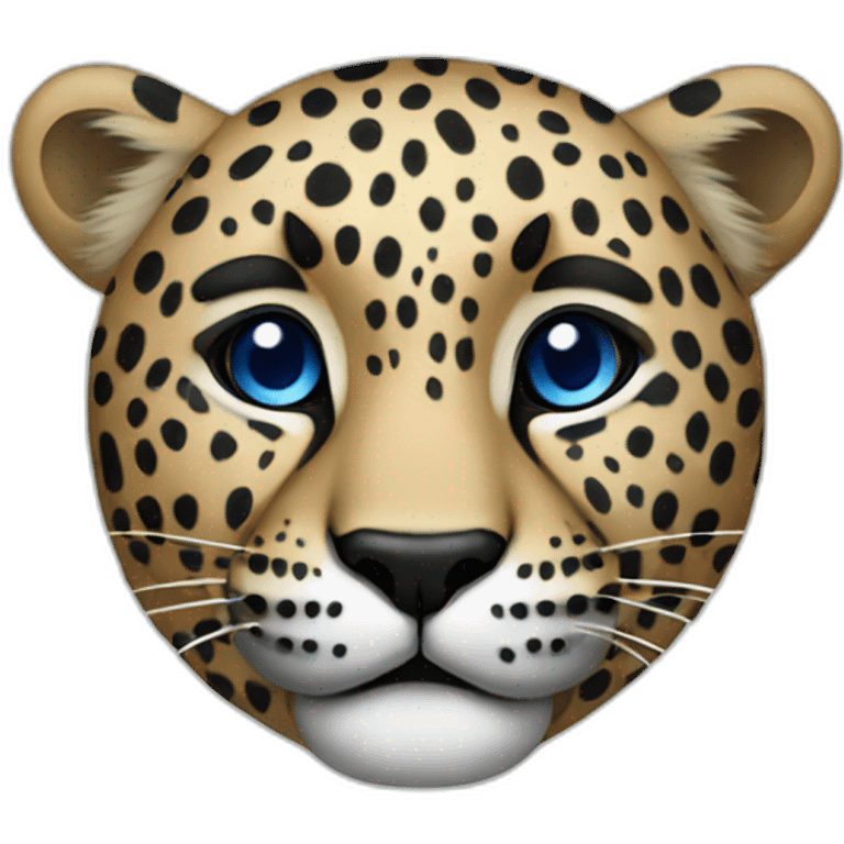 leopard with black and blue spots emoji