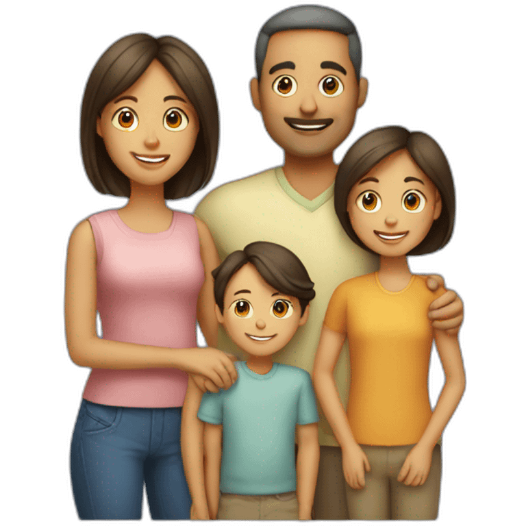 Family with father, mother, boy, girl emoji