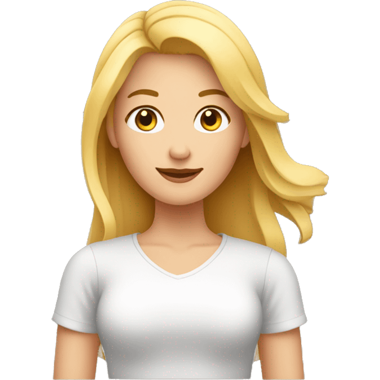 Mujer rubia con pan en la mano emoji