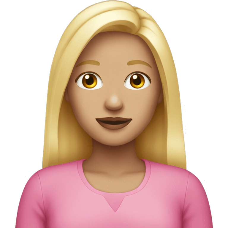 Blonde in pink emoji