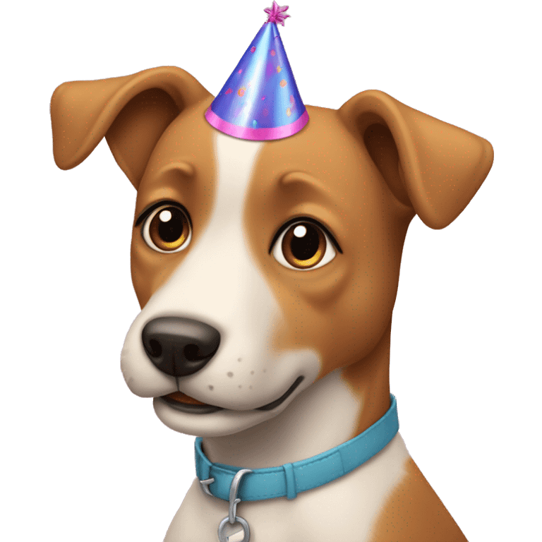 Perrito en un cumpleaños emoji